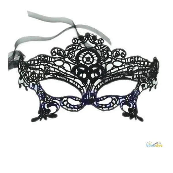 Masque sensuel en dentelle noire au design vénitien raffiné